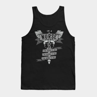 Funny 75th Birthday Nurse Gift Idea Tank Top